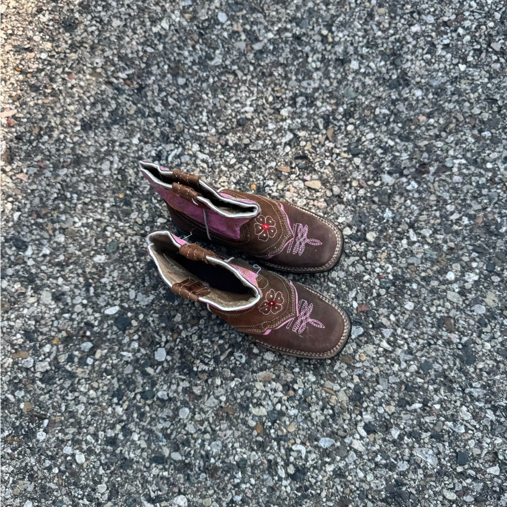 Stylish Brown and Pink Kids' Boots